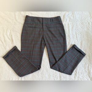 Cartonnier Anthropologie Charlie Plaid Trousers Pants Blue Plaid Size 8 EUC